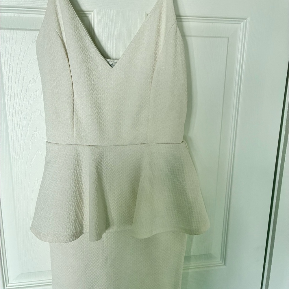 Charlotte Russe Cream Peplum Midi Dress